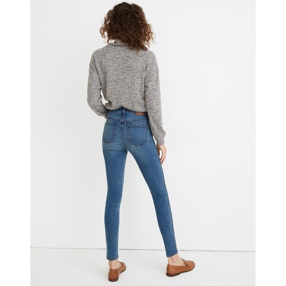 Madewell 26 10" High-Rise Skinny Jeans in Dewitt Wash Button TENCEL Denim MA981 - Picture 8 of 12